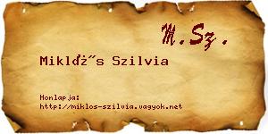 Miklós Szilvia névjegykártya