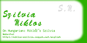 szilvia miklos business card