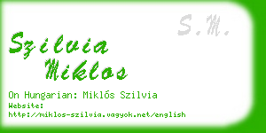 szilvia miklos business card